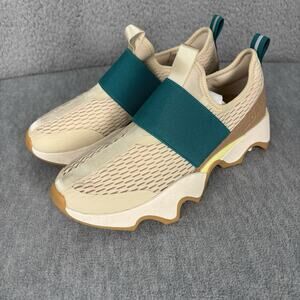 Sorel Women's Grey Kinetic Impact II Strap Sneaker Sz US 7 EU 38 Bleach Ceramic